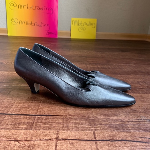 Metallic gray Silvia Fiorentina slip on pumps